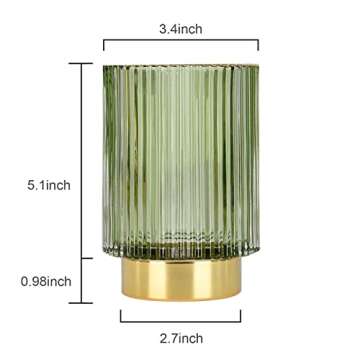 Glass Vase, Gold-Tone Metal Base, Flower Vase Decorative for Home Office Wedding Holiday Party Celebrate. Glass Plant Vase