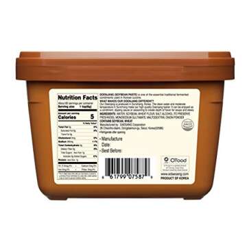 Chung Jung One O'Food Doenjang, Premium Korean Traditional Soybean Miso Paste Sauce, Naturally Fermented, Umami Flavor, Jjigae Soup Base, Chung Jung One (Original, 1.1 lb, 500g)