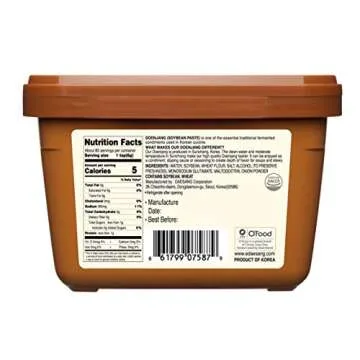 Chung Jung One O'Food Doenjang, Premium Korean Traditional Soybean Miso Paste Sauce, Naturally Fermented, Umami Flavor, Jjigae Soup Base, Chung Jung One (Original, 1.1 lb, 500g)