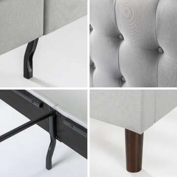 ZINUS Dachelle Upholstered Bed Frame - Timeless Design & Support