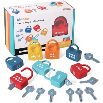 Dinhon Kids Learning Locks Montessori Toy for Ages 3+