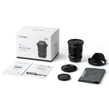 VILTROX AF 16mm f/1.8 FE Full Frame Lens for Sony E, Autofocus Lens with Built-in LCD Screen, Large Aperture for Sony E-Mount a7