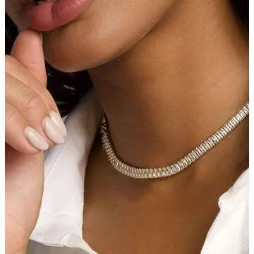 Foxgirl 18k Gold Plated Tennis Necklace for Women