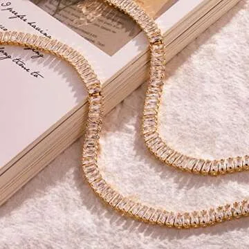 Foxgirl 18k Gold Plated Tennis Necklace for Women