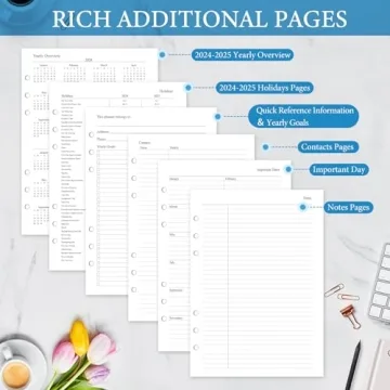 2024 Weekly & Monthly Planner Refill for A5 Binders