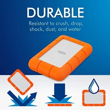 LaCie Rugged 5TB Portable External Hard Drive - Fast & Durable