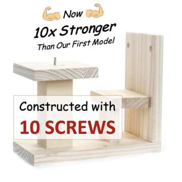 Squirrel Feeder with Corn Holder and Chair Made of Premium Quality Natural Cedar Wood – Squirrel Feeders for Outside Trees are a Great Gift for Grandpa