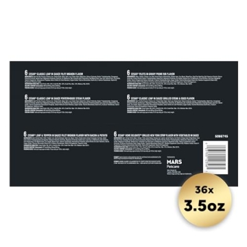 CESAR Adult Wet Dog Food with Real Meat Variety Pack 36 Trays