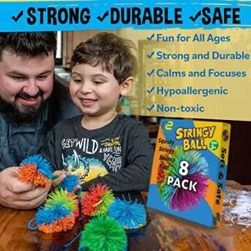 Stringy Balls & Sensory Toys for Kids - 8 Pack Fun