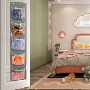 TEMUORG 2 Pcs Day of Week Clothing Organizer Monday to Friday School Clothes Organizer for Kids Weekly Hanging Closet Organizer (GREY)
