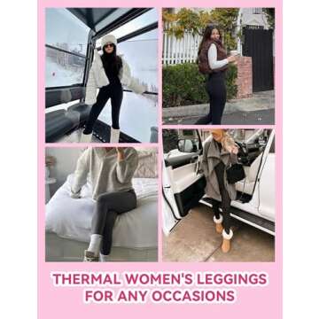 Showitty 3 Pack Fleece Lined Leggings Women with Pockets - High Waisted Plus Size Winter Thermal Yoga Pants (S-5XL)