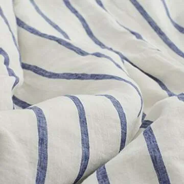 Stone & Beam Striped Linen Duvet Cover Set - Full / Queen