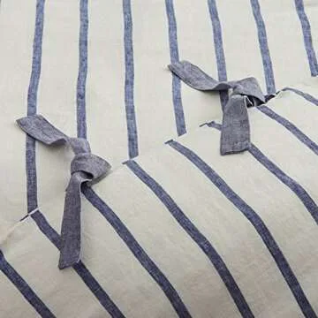 Stone & Beam Striped Linen Duvet Cover Set - Full / Queen