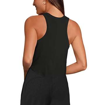LASLULU Womens Sleeveless Tank Tops Workout Yoga Racerback Crop Tops Loose Athletic Sport Shirts Muscle Tank Casual Summer Outfits 2025(Black Large)