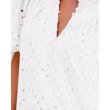 BTFBM Women's Eyelet Lace Blouse for Summer Style