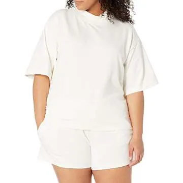 Stylish Loose Mockneck Tee by The Drop - Perfect Comfort