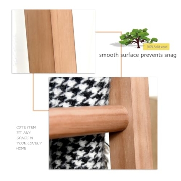 FUIN Rustic Wooden Blanket Ladder for Stylish Home Decor
