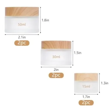 Miayon 6Pcs Refillable Glass Cosmetic Container Set