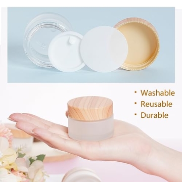 Miayon 6Pcs Refillable Glass Cosmetic Container Set