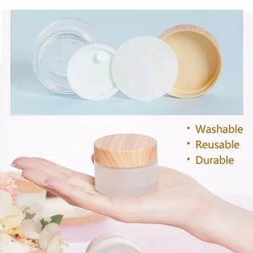 Miayon 6Pcs Refillable Glass Cosmetic Container Set