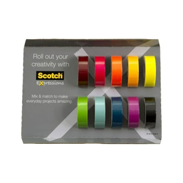 Scotch Washi Tape Set – 10 Rolls for Crafting, Journaling & More