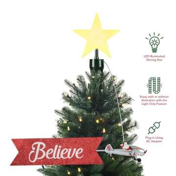 Mr. Christmas NC Santa's Biplane Tree Topper, One Size, Oz-864