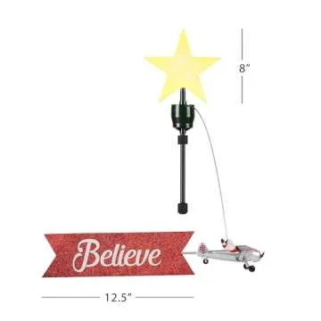 Mr. Christmas NC Santa's Biplane Tree Topper, One Size, Oz-864
