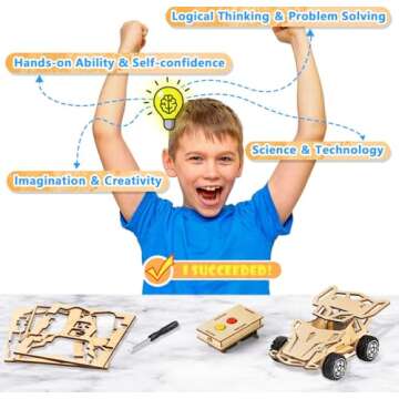EDUJOY Kids Toys for 6 7 8 9 10 Year Old Boys Gifts,STEM Projects Science Kits Crafts for Kids Ages 8-12,DIY Model Cars Kit Educational Building Toys for 6 8 10 Year Old Boys Toys Age 6-8-10-12, Teen