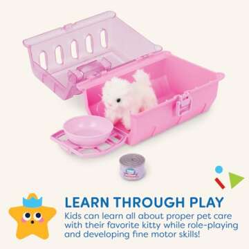 Battat- Play Circle- Pet Carrier – Stuffed Animal Kitten – Plush Toys- Pretend Play – 3 years +