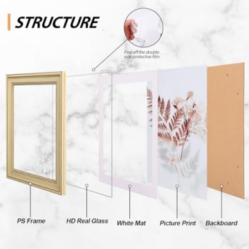 Rustic 4x6 Picture Frame Set of 4 with Tempered Glass