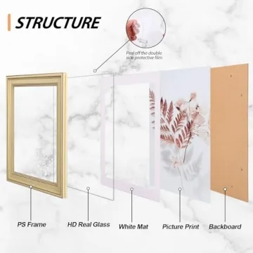 Rustic 4x6 Picture Frame Set of 4 with Tempered Glass