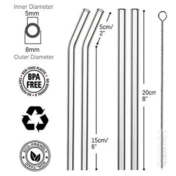 Reusable Glass Straws - Eco-Friendly Drinking Solution