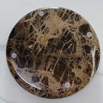 SAIDKOCC Natural Marble Round Vanity Tray Jewelry Makeup Dish Decorative Tray for Coffee Table,Bathroom,Bedroom (Coffee Net)