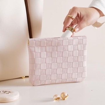 HIGH FIT Leather Pocket Cosmetic Bag for Essential Organization