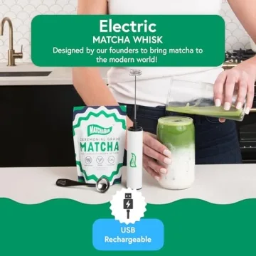 USB-Rechargeable MatchaBar Electric Milk Frother Dual Speed