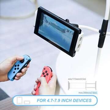Cell Phone Holder, Lamicall Gooseneck Phone Holder : Adjustable Phone Mount Cradle Stand Compatible with Switch, Phone 11 Pro XS Max XR X 8 7 6 6s Plus, More 4.7-7.9 inch Devices