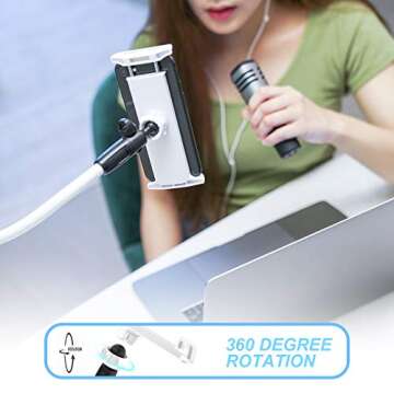 Cell Phone Holder, Lamicall Gooseneck Phone Holder : Adjustable Phone Mount Cradle Stand Compatible with Switch, Phone 11 Pro XS Max XR X 8 7 6 6s Plus, More 4.7-7.9 inch Devices