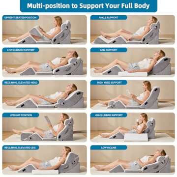 HABUTWAY Orthopedic Wedge Pillow with Memory Foam Support