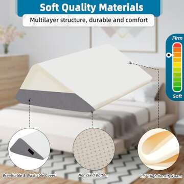 HABUTWAY Orthopedic Wedge Pillow with Memory Foam Support