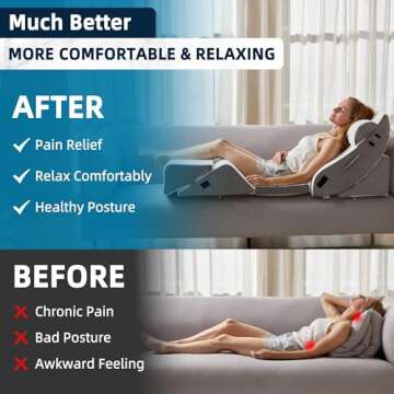 HABUTWAY Orthopedic Wedge Pillow with Memory Foam Support