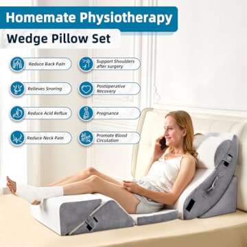 HABUTWAY Orthopedic Wedge Pillow with Memory Foam Support