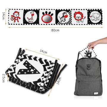 Vicloon Black and White High Contrast Baby Toys, Soft Baby Book for Newborn 0-3-6-12 Months, Infant ...