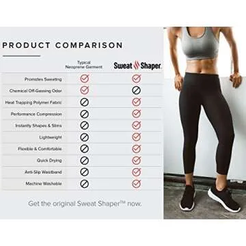 Sweat Shaper Women's Sauna Leggings Compression High Waist Yoga Pants Thermo Sweat Capris (Black, X-Large)
