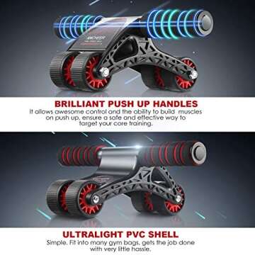 ANCHEER Ab Roller Kit - Perfect Home Gym Equipment for Men and Women Core Workout Essential Abdominal Exercise Tool Ab Roller Wheel Exercise Equipment