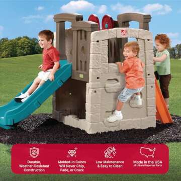 Step2 Woodland Climber II Kids Playset, Ages 2 –6 Years Old, Toddler Slide and Climbing Wall, Outd...