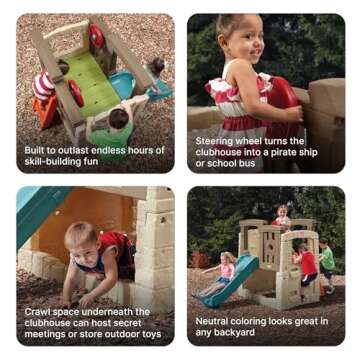 Step2 Woodland Climber II Kids Playset, Ages 2 –6 Years Old, Toddler Slide and Climbing Wall, Outdoor Playground for Backyard, Sturdy Plastic Frame, Easy Set Up