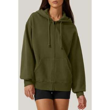 QINSEN Cozy Fleece Zip Up Hoodie for All Sizes