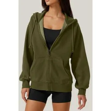 QINSEN Cozy Fleece Zip Up Hoodie for All Sizes