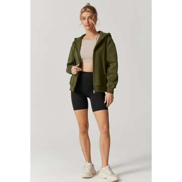 QINSEN Cozy Fleece Zip Up Hoodie for All Sizes