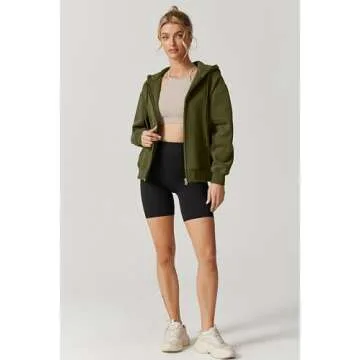 QINSEN Cozy Fleece Zip Up Hoodie for All Sizes